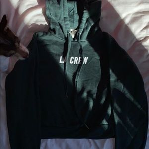 Dark Green LA Crew Cropped Hoodie